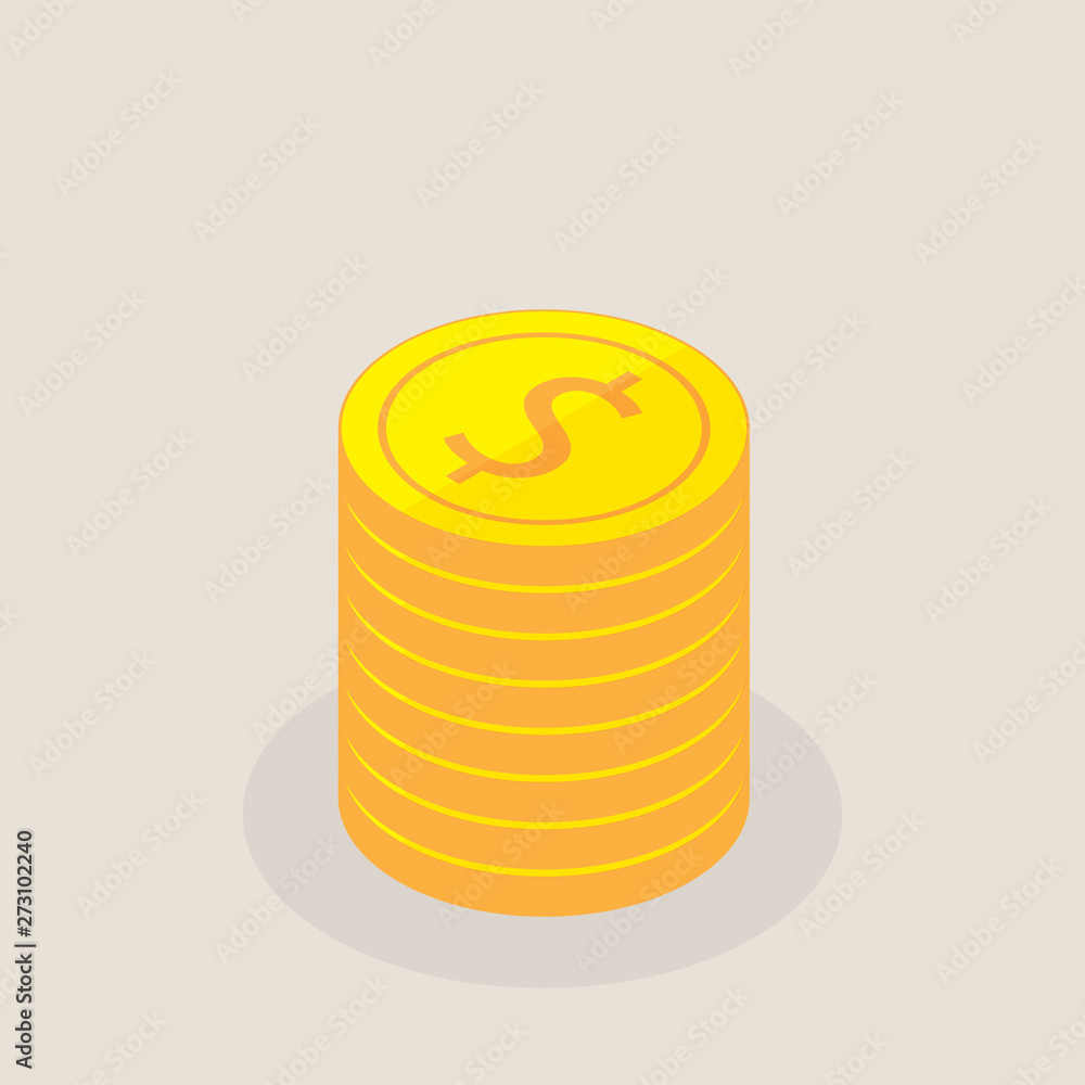 Money saving concept, money gold coin and banknote, vector illustration Money saving concept, money gold coin and banknote, vector illustration