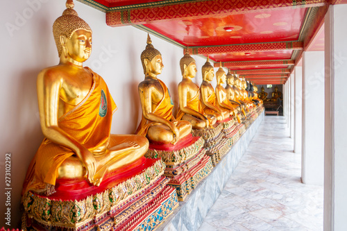 Nice Gold Buddha Statue in Thailand Temple.