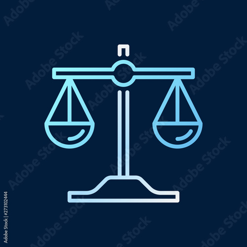 Scales vector linear colorful icon or logo element on dark background