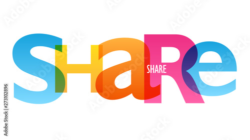 SHARE colorful vector concept word typography banner