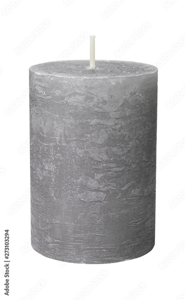 One color wax candle on white background One color wax candle on white background
