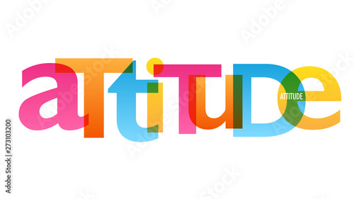 ATTITUDE colorful vector concept word typography banner