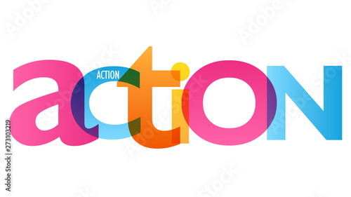 ACTION colorful vector concept word typography banner
