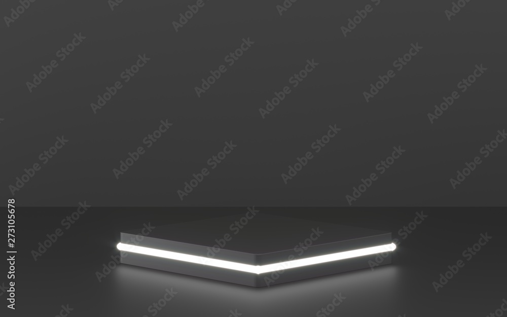 Round podium, pedestal or platform, illuminated by led spotlights. illustration. Bright lightpodium. Advertising place. Blank product stand and with light. Empty showcase. 3d Rendering. Round podium, pedestal or platform, illuminated by led spotlights. illustration. Bright lightpodium. Advertising place. Blank product stand and with light. Empty showcase. 3d Rendering.