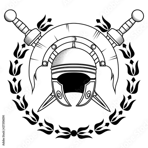 roman centurion helmet vector illustration