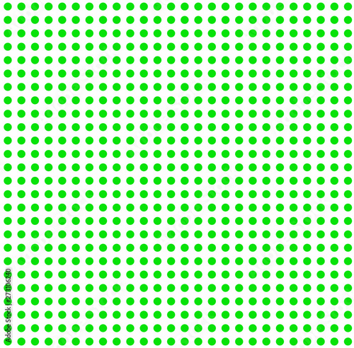 White background with green dots 