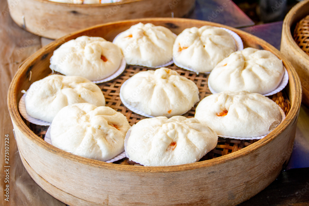 Salapao Dimsum Steam in Basket Salapao Dimsum Steam in Basket