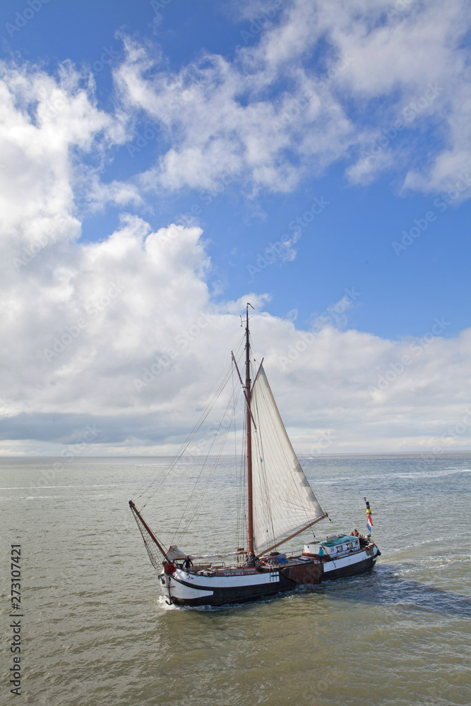 Waddenzee. Ships. Coast Netherlands