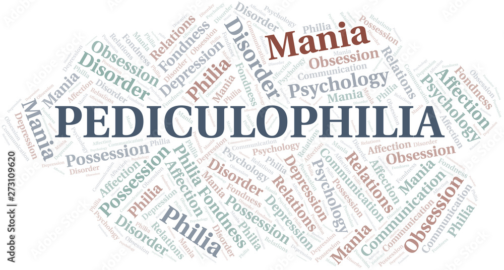 Pediculophilia word cloud. Type of Philia.