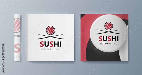 Set of brochures Sushi for marketing the promotion goods and services on market