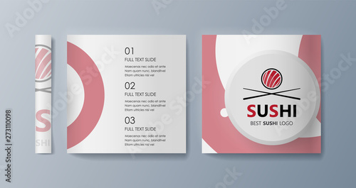 Set of brochures Sushi for marketing the promotion goods and services on market