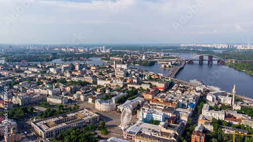 Kiev Ukraine from drone in  4K © Svet