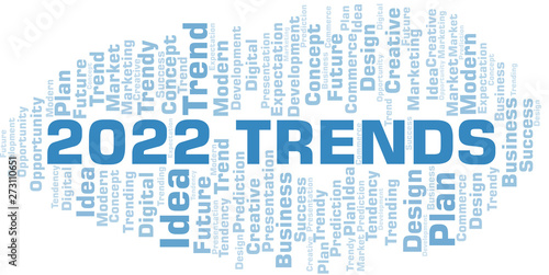 2022 Trends word cloud. Wordcloud made with text only.