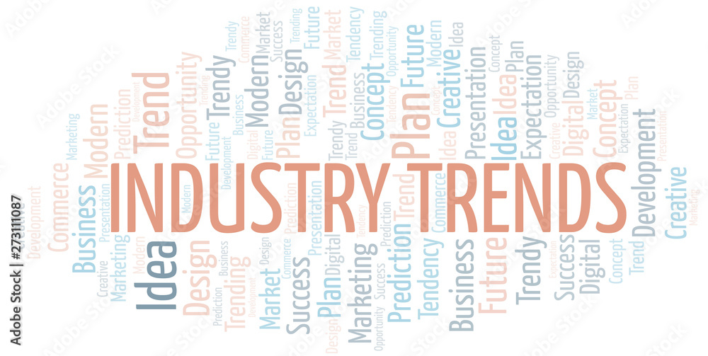 Fototapeta premium Industry Trends word cloud. Wordcloud made with text only.