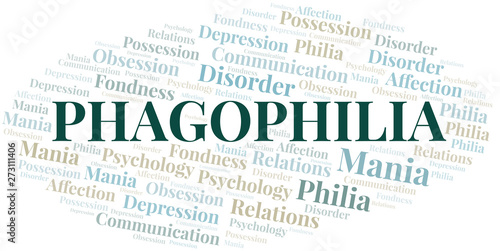 Phagophilia word cloud. Type of Philia.