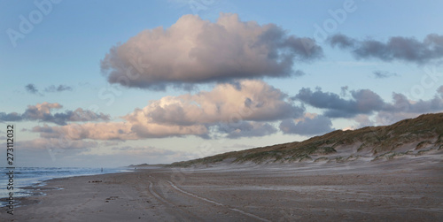 Dunes. Dutch coast. Northsea. Clouds and sky.
