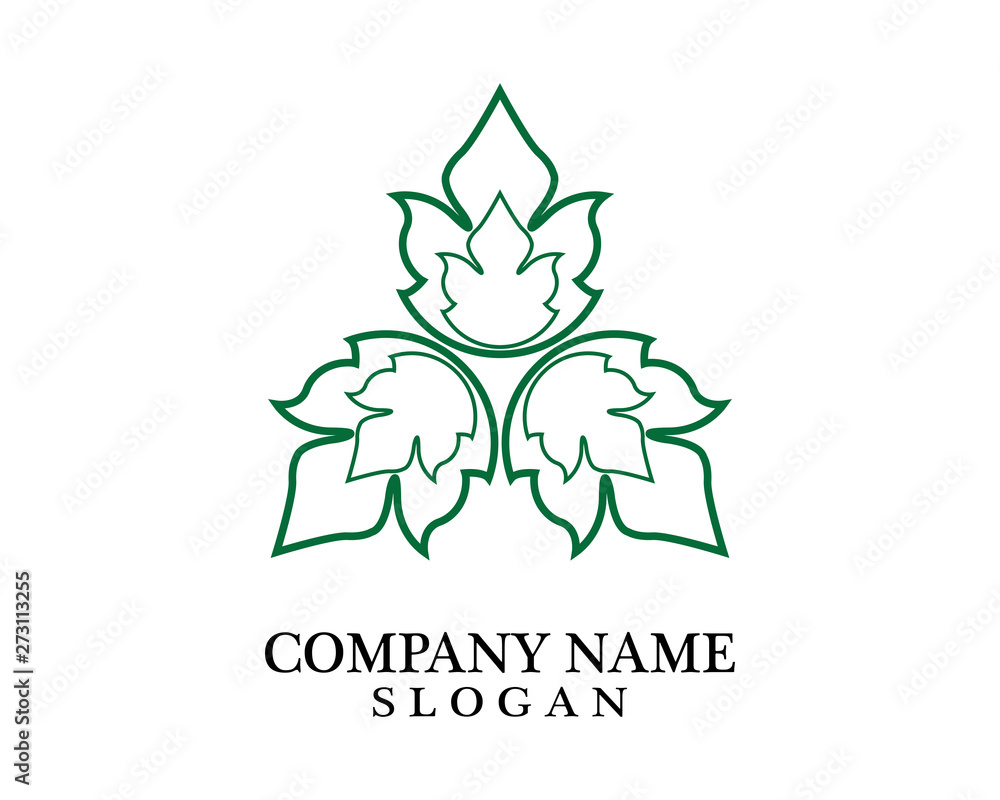 Logos of green leaf ecology nature element vector