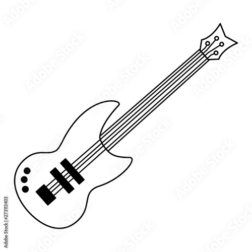 eletric guitar music instrument on white background