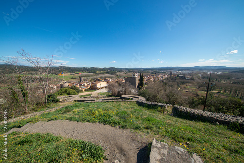 The medieval village of Hostalric in Girona