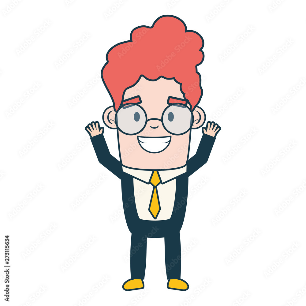 smiling businessman character on white background smiling businessman character on white background