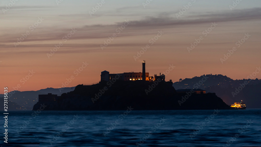 Alcatraz Island during blue hour, San Francisco, California
