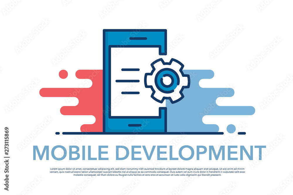 MOBILE DEVELOPMENT ICON CONCEPT MOBILE DEVELOPMENT ICON CONCEPT