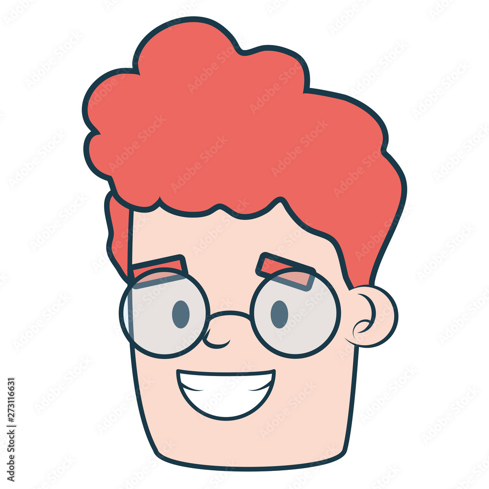 Fototapeta premium face man character on white background
