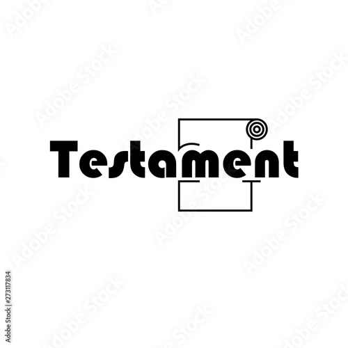 testament text logo black and white