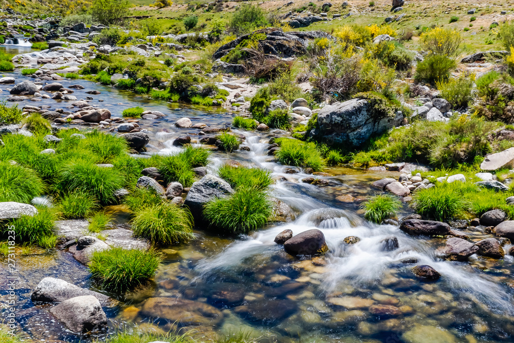 waterfall on the mountain of the Iberian Peninsula waterfall on the mountain of the Iberian Peninsula