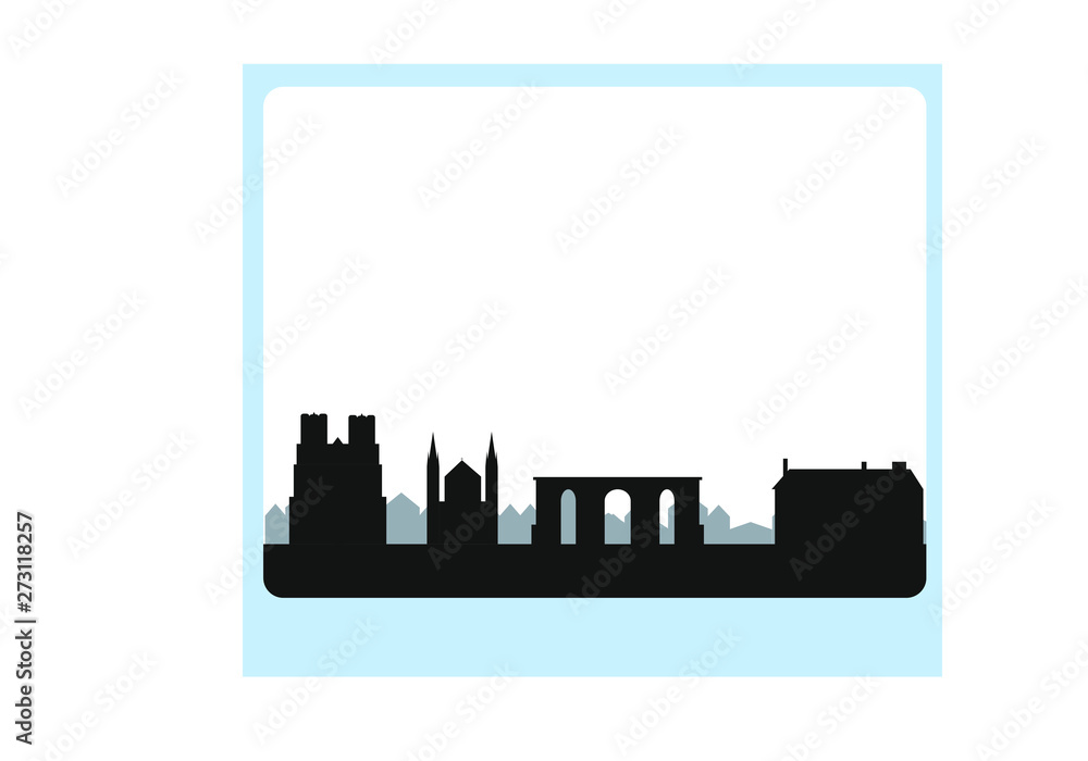 city skyline of reims in France city skyline of reims in France