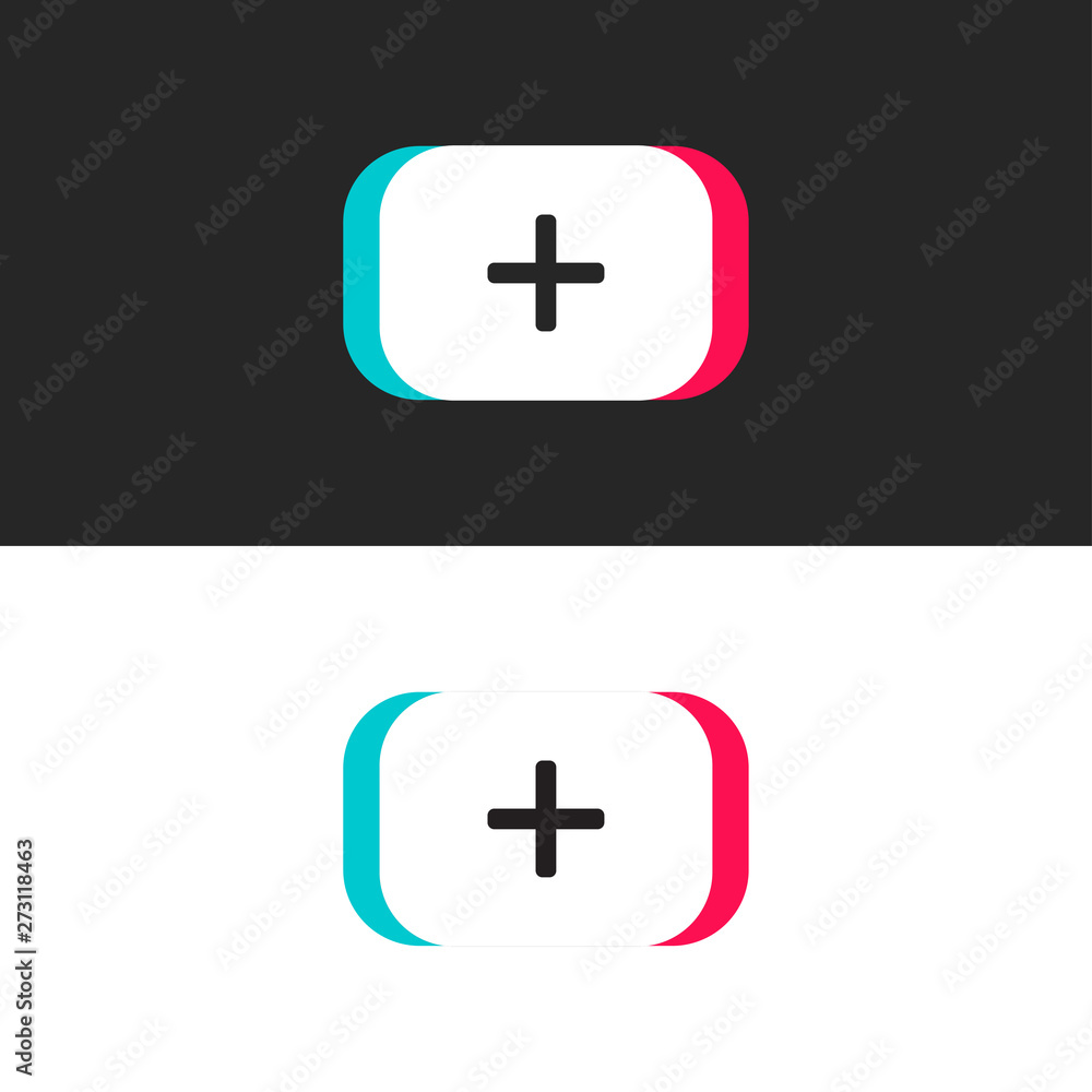 Trendy plus icon line style web buttons or app Vector Image