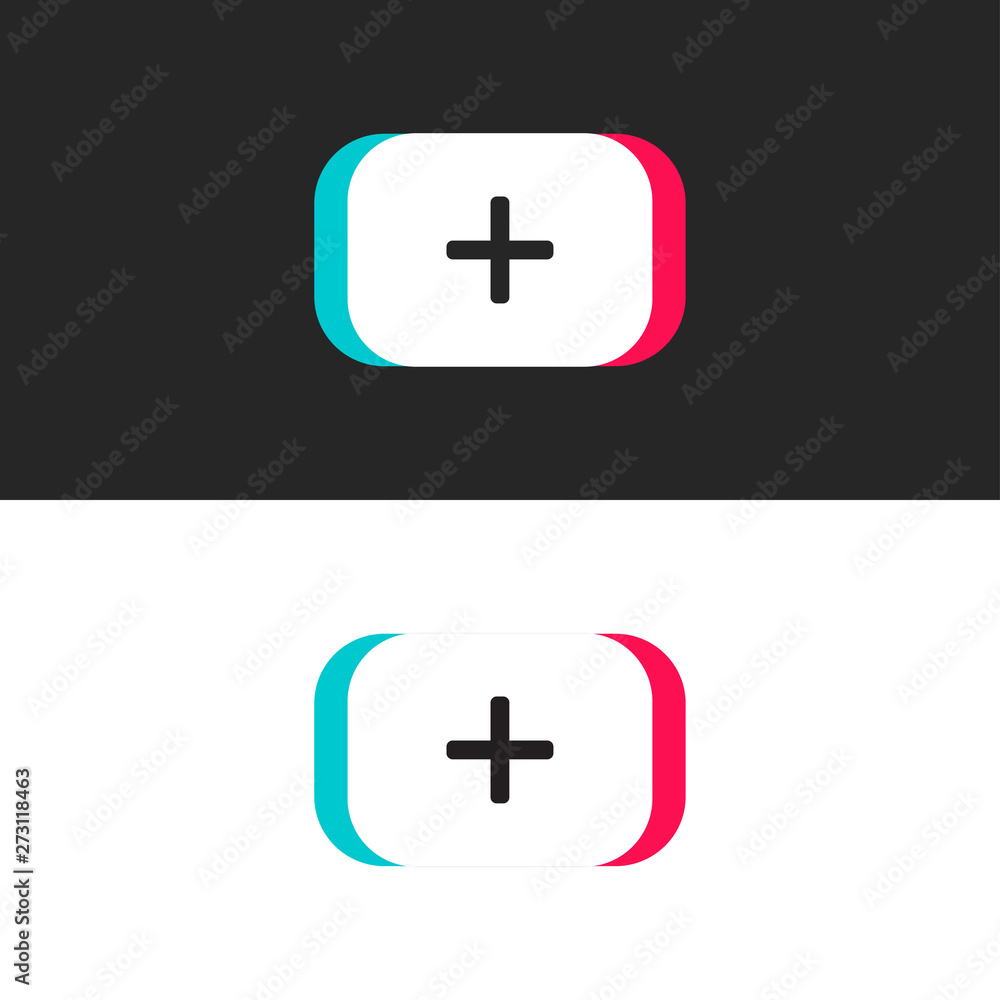 Plus sign icon. Colored icon or button of plus symbol with background
