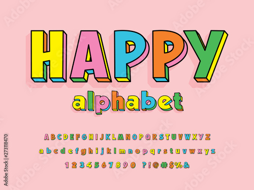 Vector of stylized colorful alphabet design