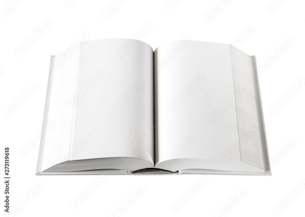 Open blank dictionary, book isolated on white Open blank dictionary, book isolated on white