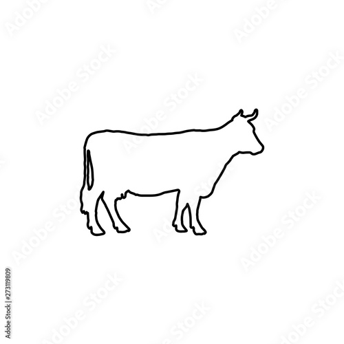 silhouette of a cow. vector illustration