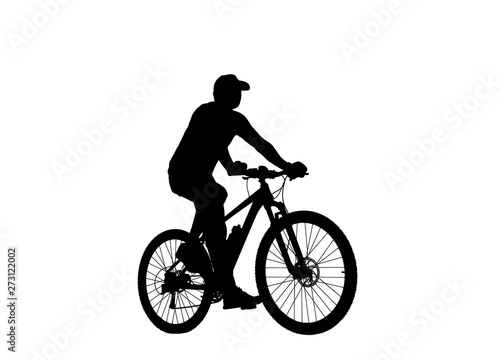 silhouette  cyclists bicycle riders on white background. © rathchapon