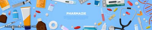 Pharmazie blau Panorama