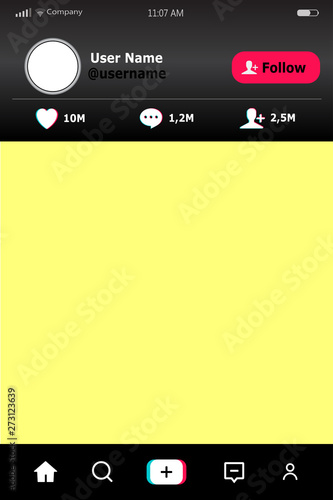 Social media photo frame template stories mobile interface, ui, app, web. Mockup of social network post inspired by social media. Modern frame for your photo for application. Vector illustration.