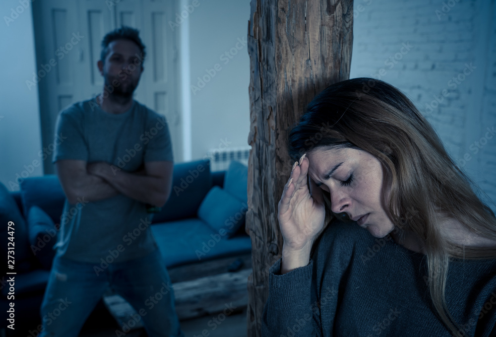 Abuser Husband intimidating and beating his wife illustrating domestic violence Abuser Husband intimidating and beating his wife illustrating domestic violence