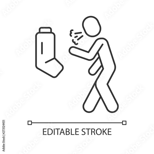 Allergic asthma, anaphylaxis linear icon