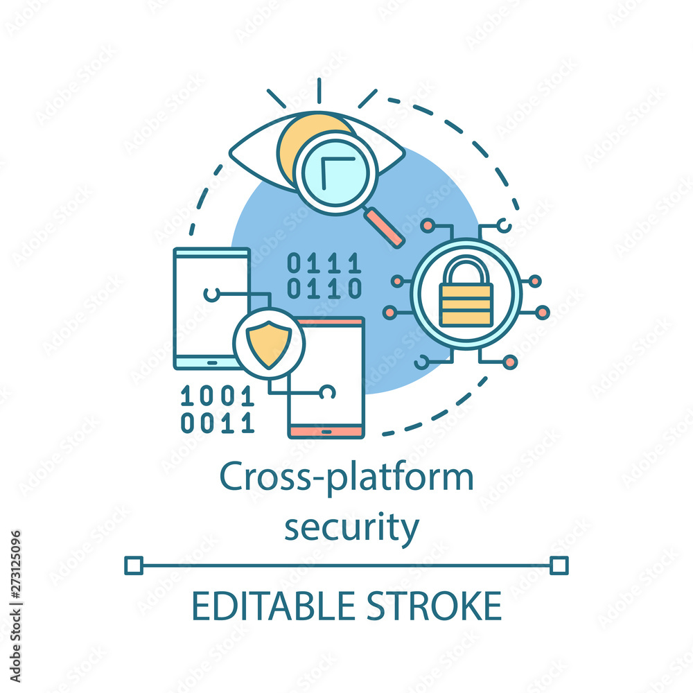 Cross platform security software concept icon Cross platform security software concept icon