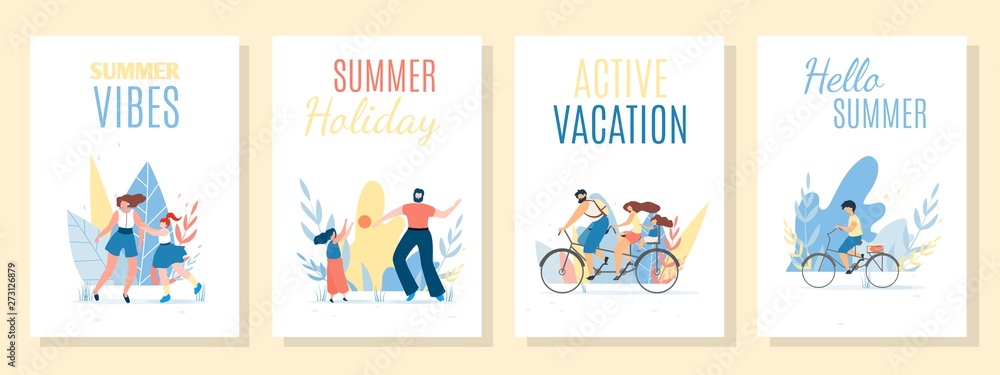 Summer Cards, Mobile Covers, Network Stories Set