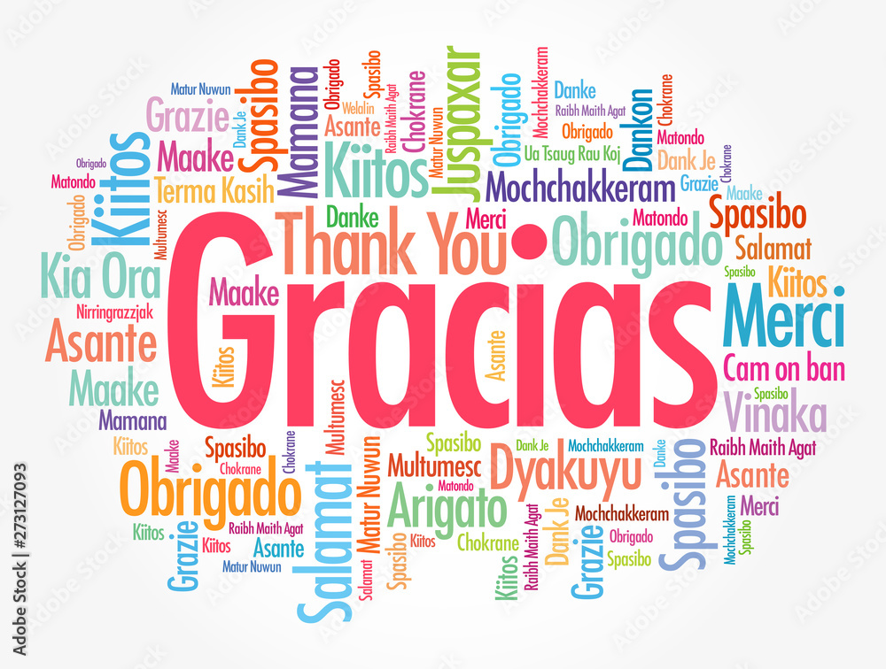 Fototapeta premium Gracias (Thank You in Spanish) word cloud in different languages