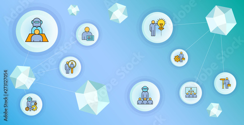 business management and organization concept network illustration