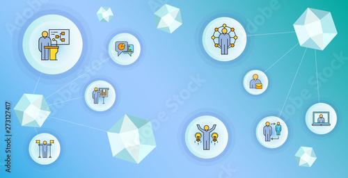 business management and organization concept network illustration