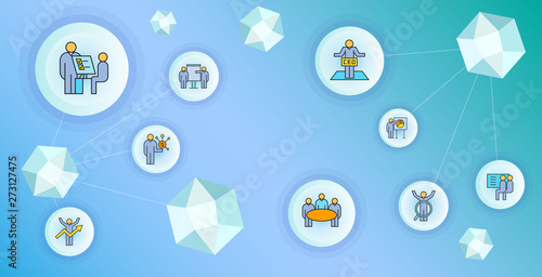business management and organization concept network illustration