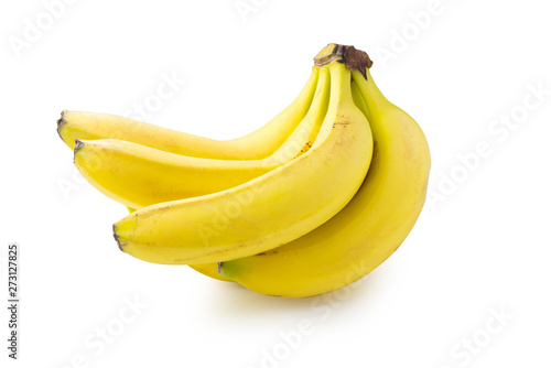 Bunch of fresh bananas isolated over white. Clipping path