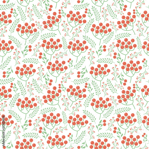 Autumn Berrie Seamless Pattern background