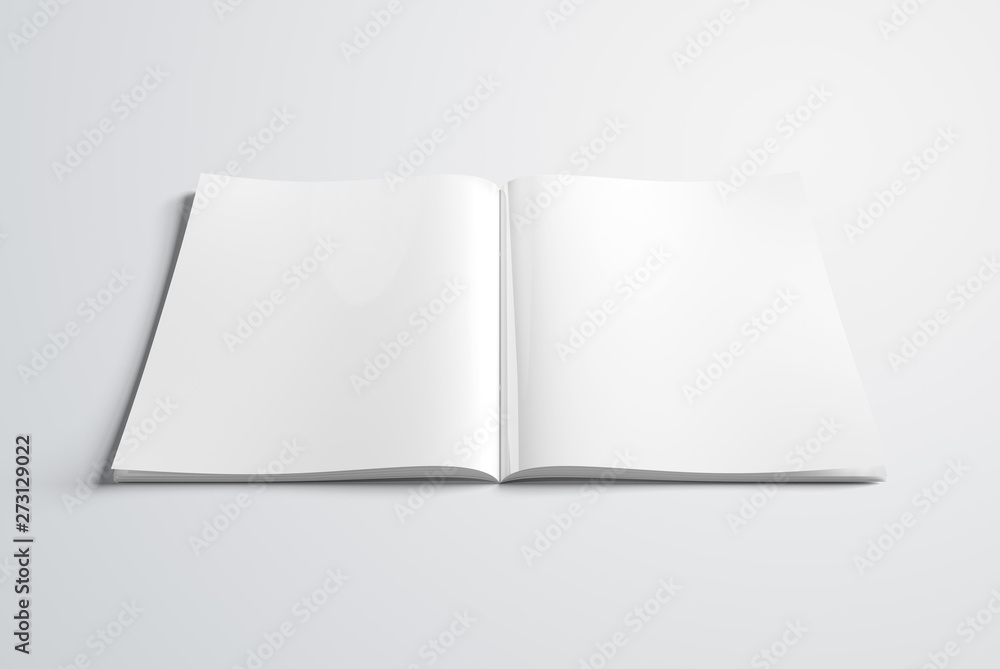 Blank A4 magazine mockup on white 3D rendering Blank A4 magazine mockup on white 3D rendering