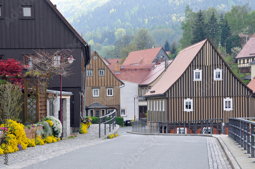 umgebindehäuser in waltersdorf photo